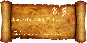 Wessely Zakária névjegykártya